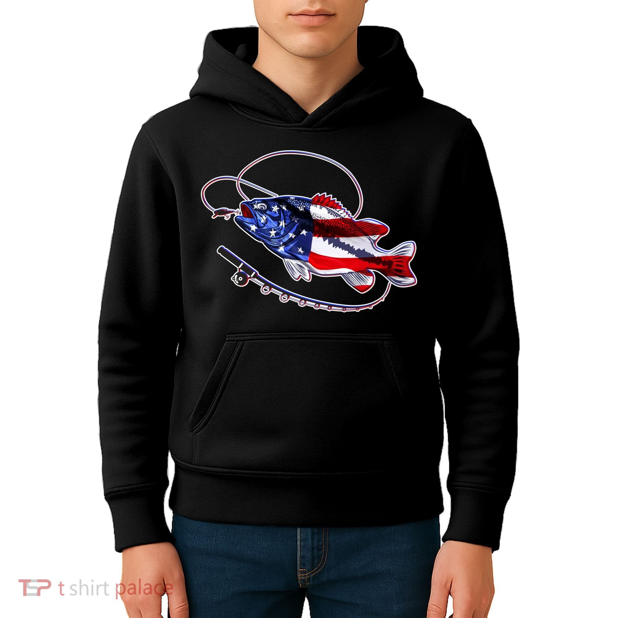 American Bass Fishing Kids Hoodie