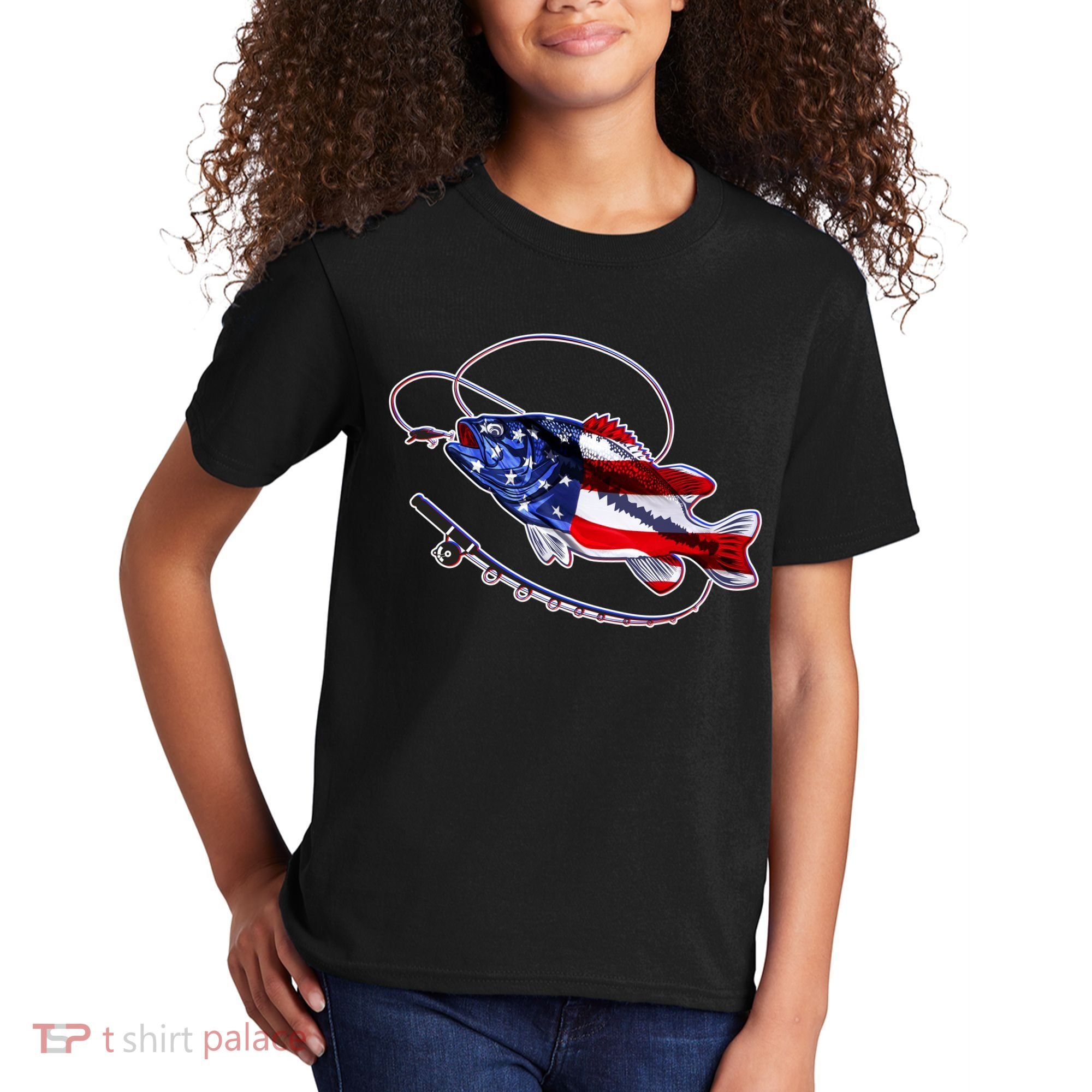 American Bass Fishing Kids T-Shirt