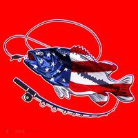 American Bass Fishing Santa Hat thumb 1