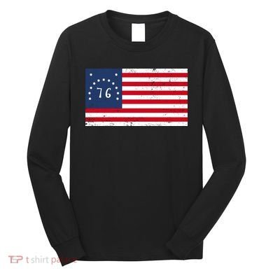 American Bennington Flag USA 1776  Long Sleeve Shirt
