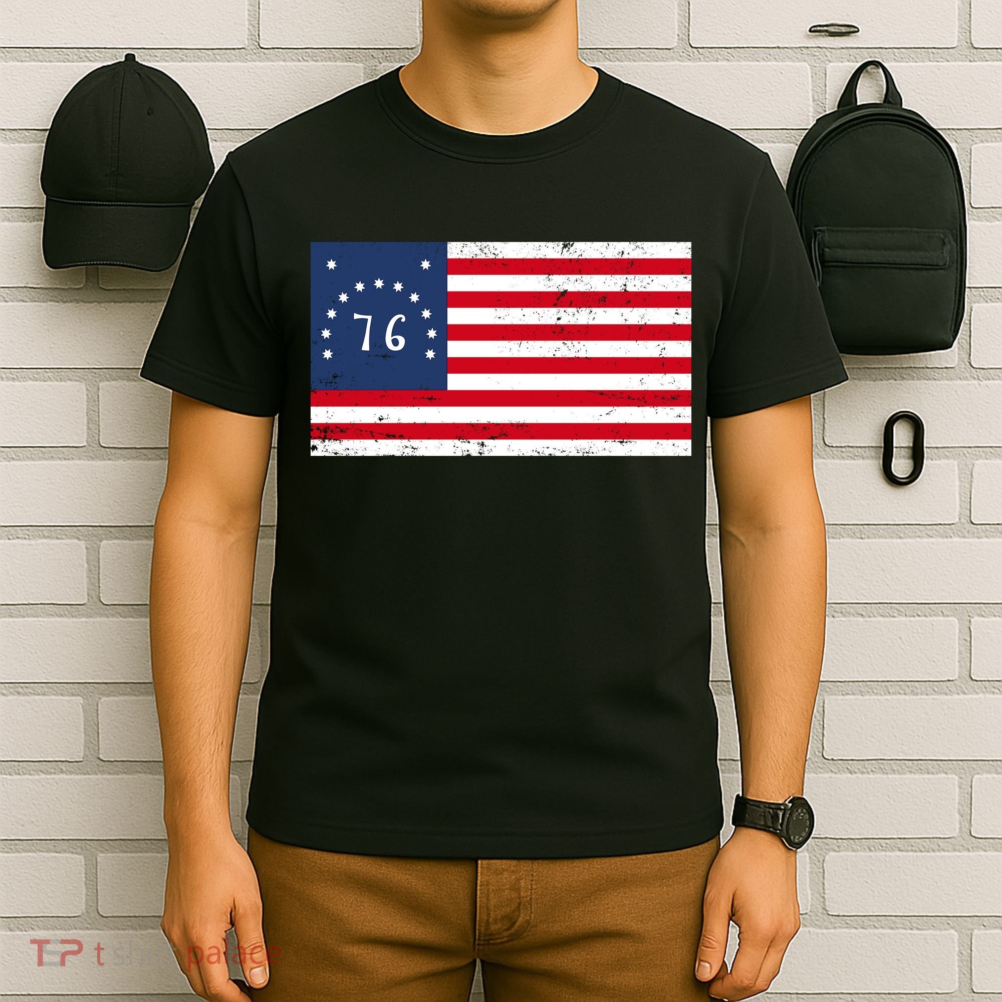 American Bennington Flag USA 1776  T-Shirt