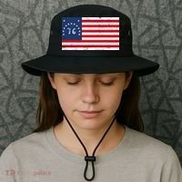 American Bennington Flag USA 1776  Bucket Hat thumb 3