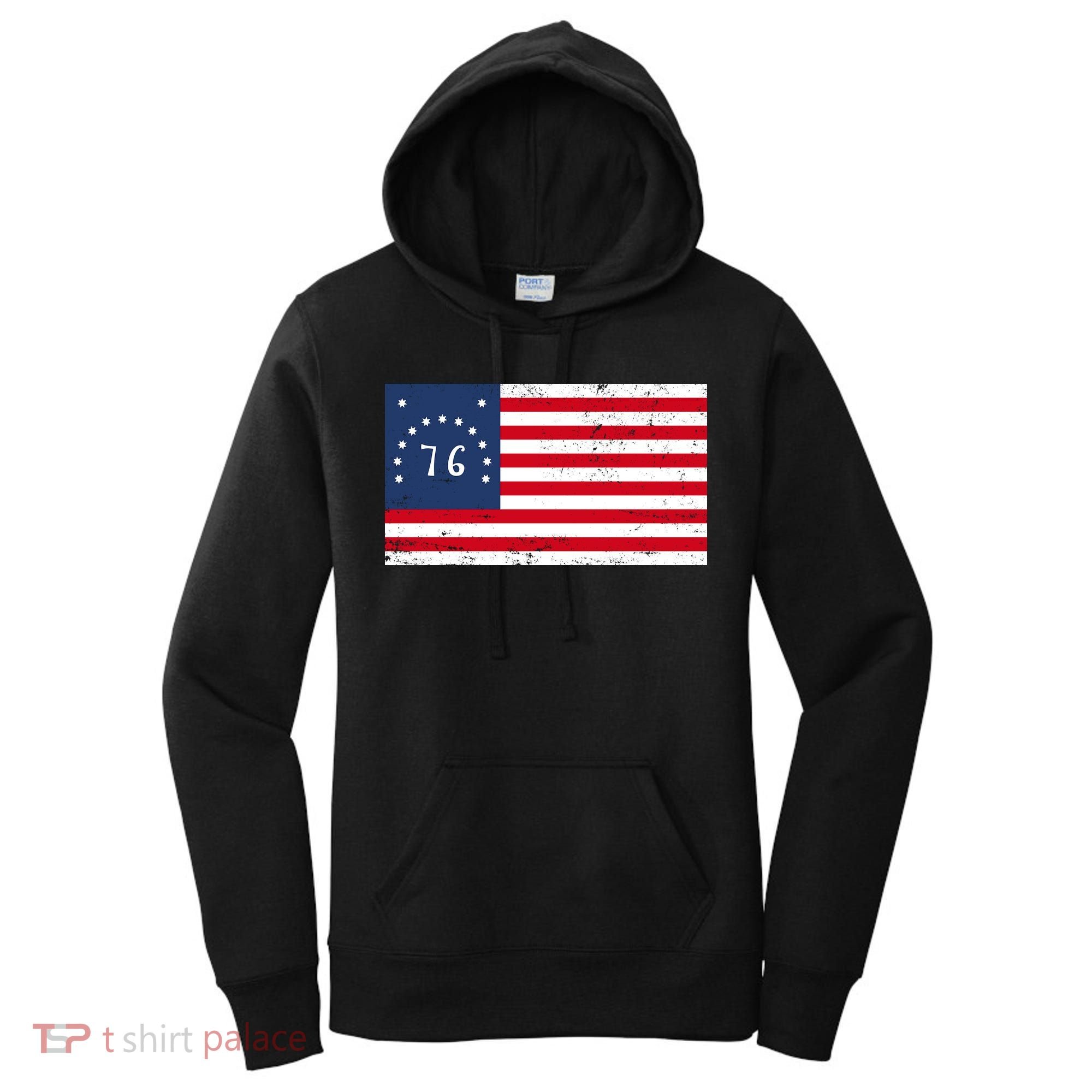 American Bennington Flag USA 1776  Women's Hoodie