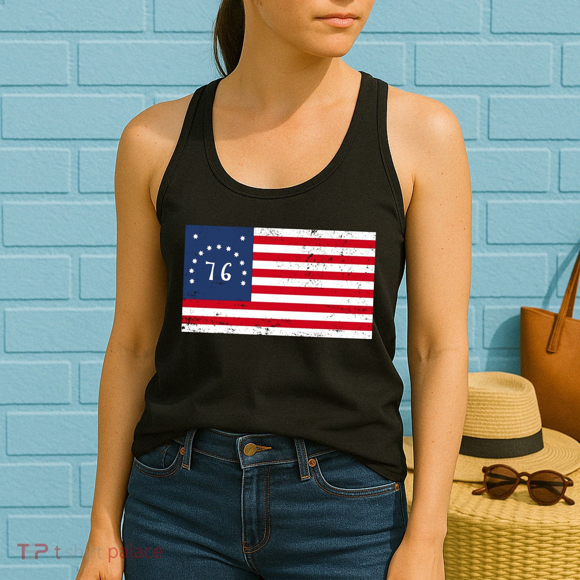 American Bennington Flag USA 1776  Women's Tank Top