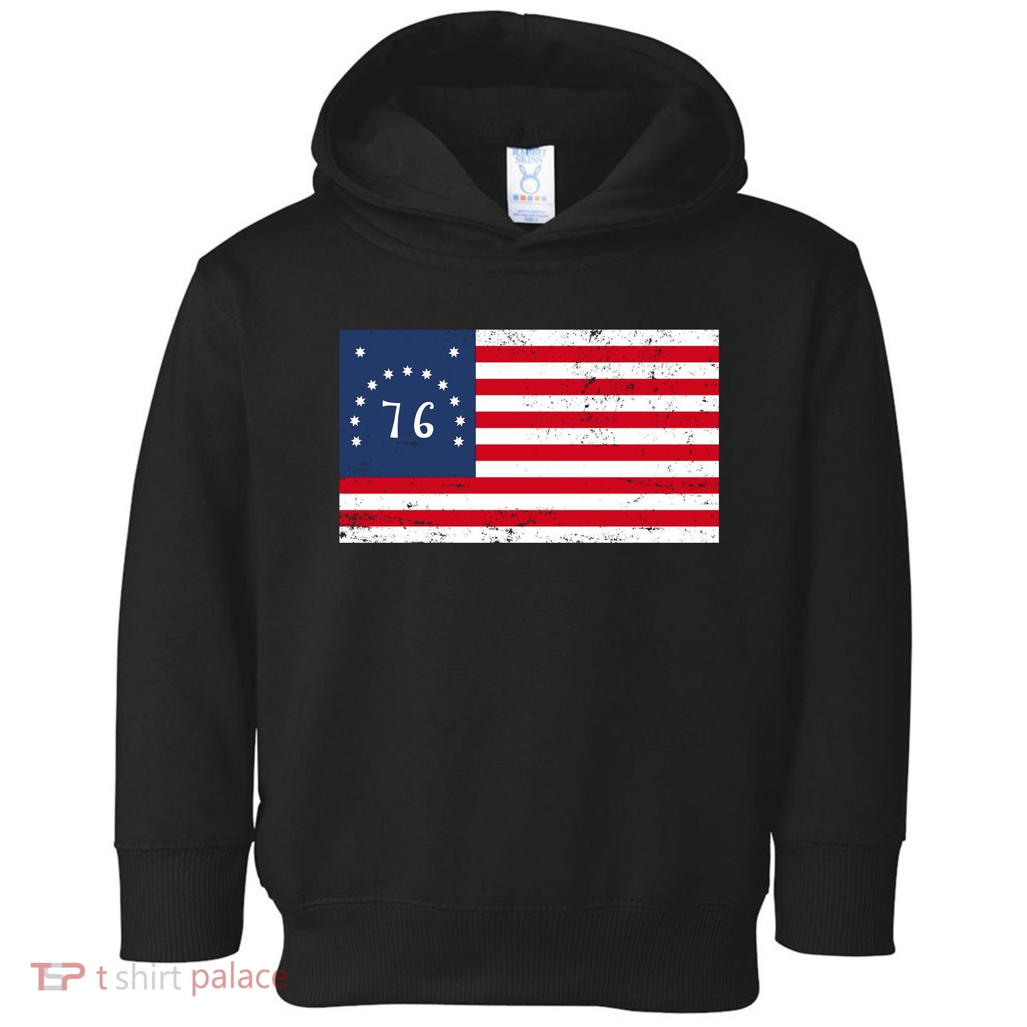 American Bennington Flag USA 1776  Toddler Hoodie