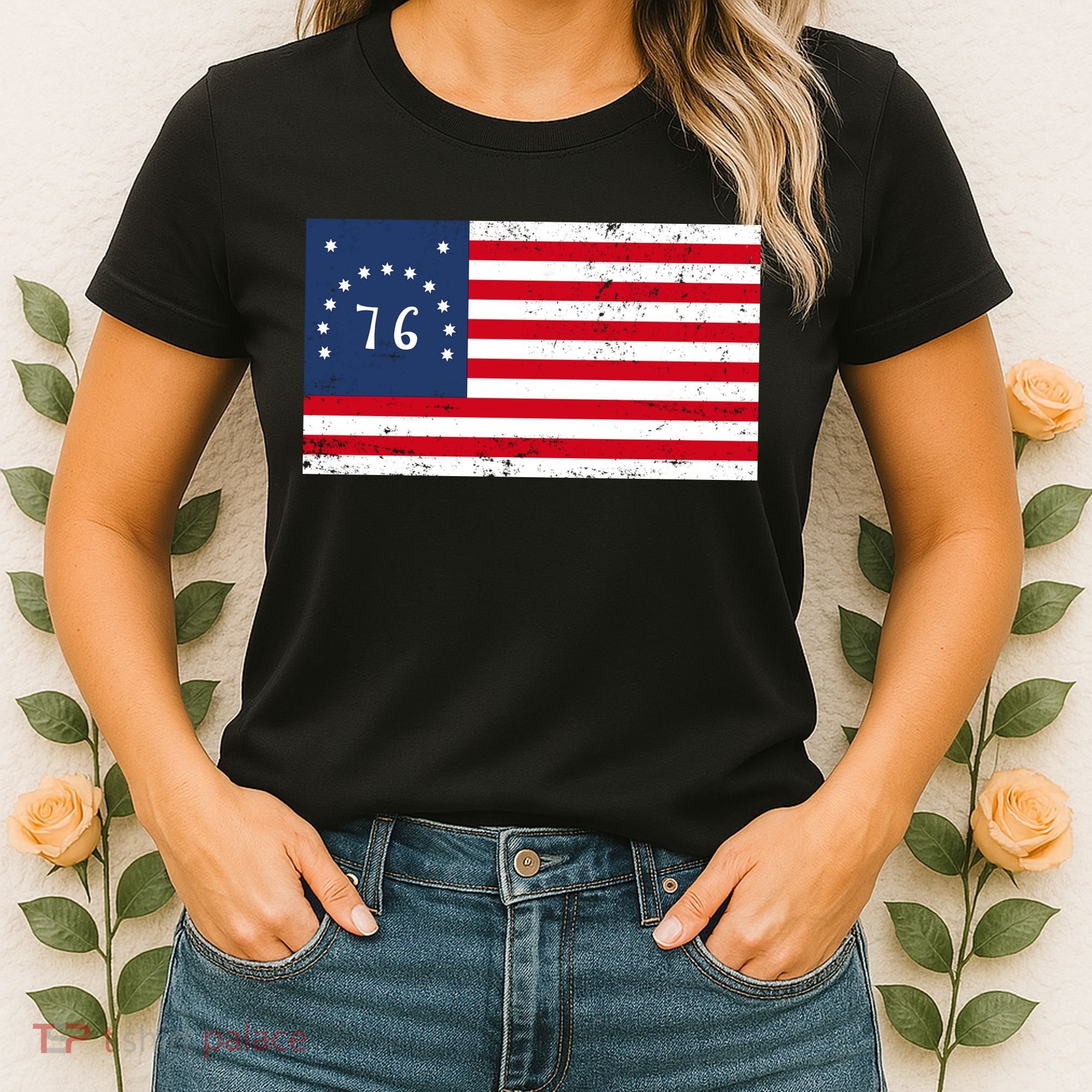 American Bennington Flag USA 1776  Women's T-Shirt
