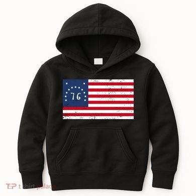 American Bennington Flag USA 1776  Kids Hoodie