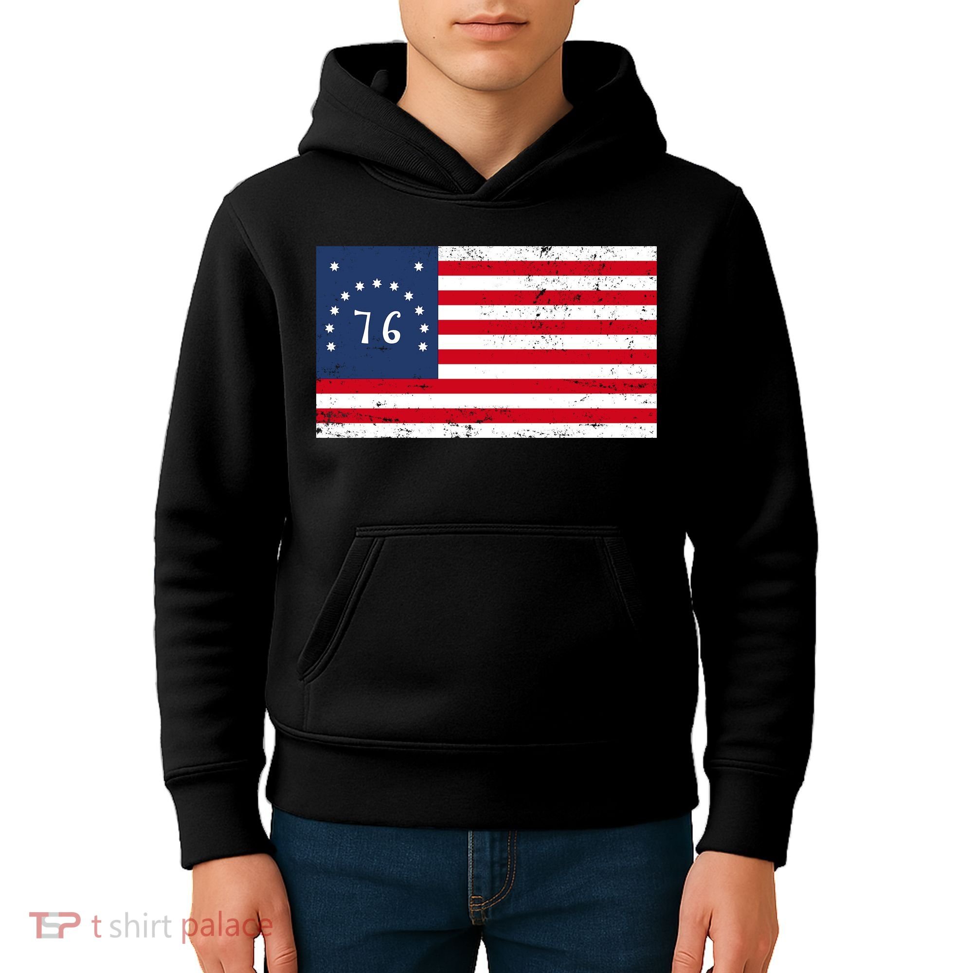 American Bennington Flag USA 1776  Kids Hoodie