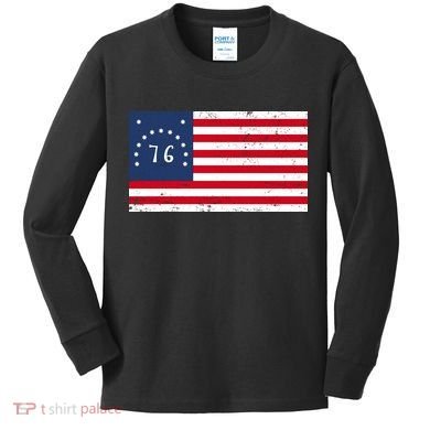 American Bennington Flag USA 1776  Kids Long Sleeve Shirt
