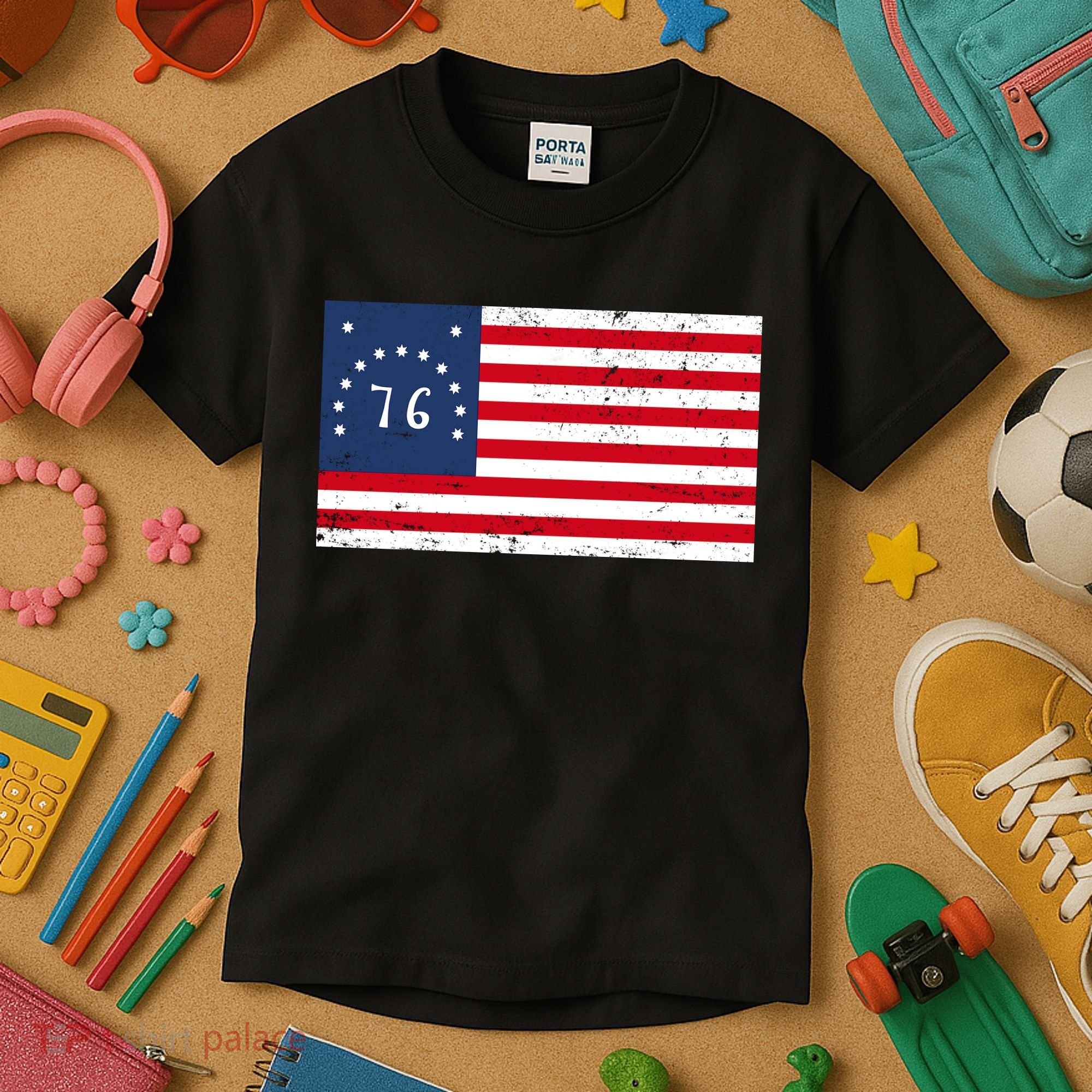 American Bennington Flag USA 1776  Kids T-Shirt
