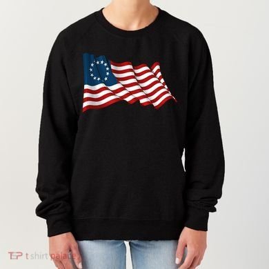 American Betsy Ross Waving Flag Women's Sweatshirt