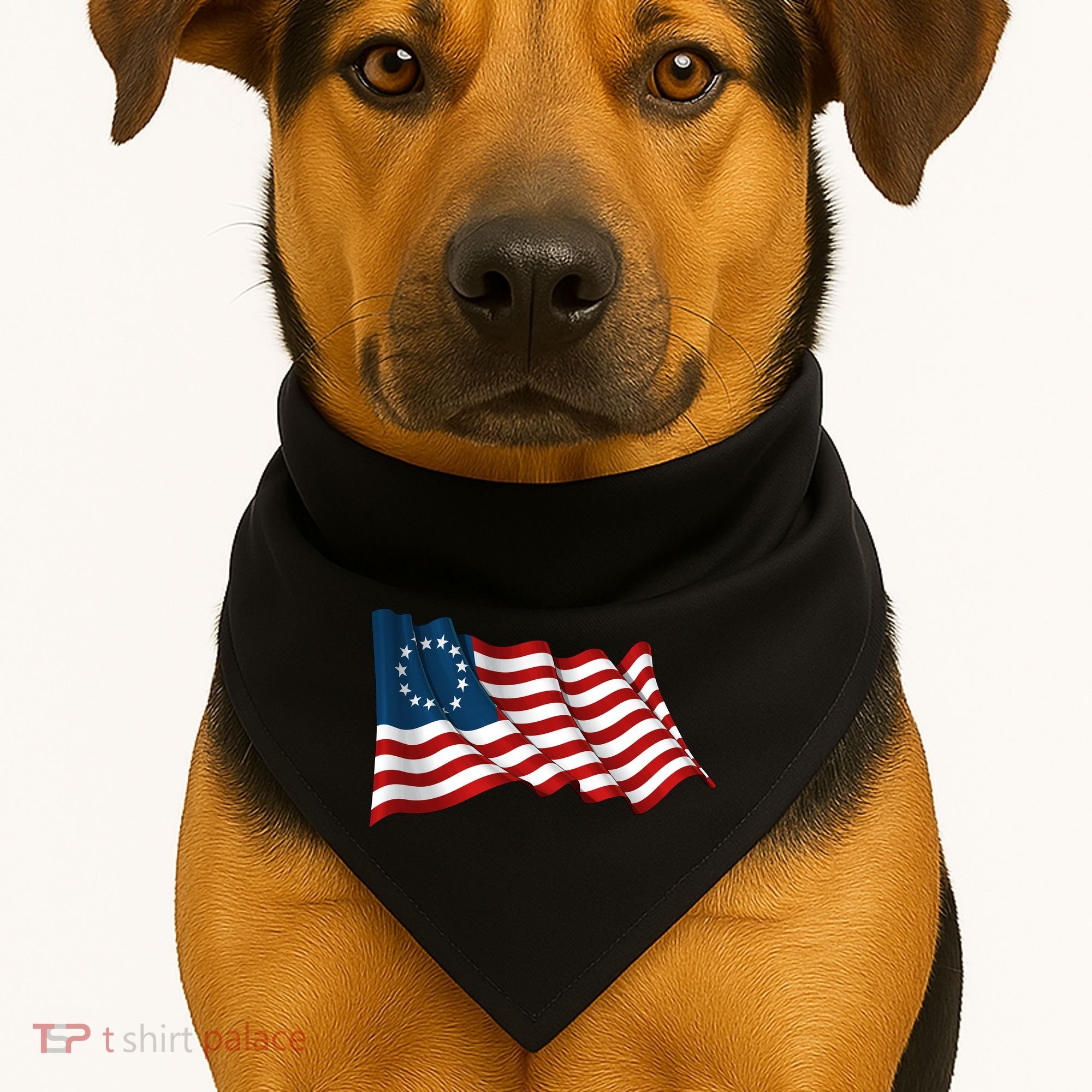 American Betsy Ross Waving Flag USA-Made Doggie Bandana