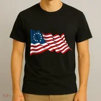 American Betsy Ross Waving Flag T-Shirt thumb 3