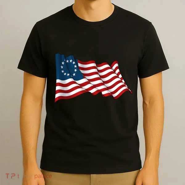 American Betsy Ross Waving Flag T-Shirt