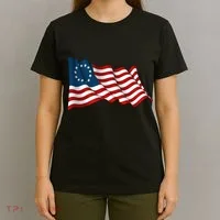 American Betsy Ross Waving Flag T-Shirt thumb 4