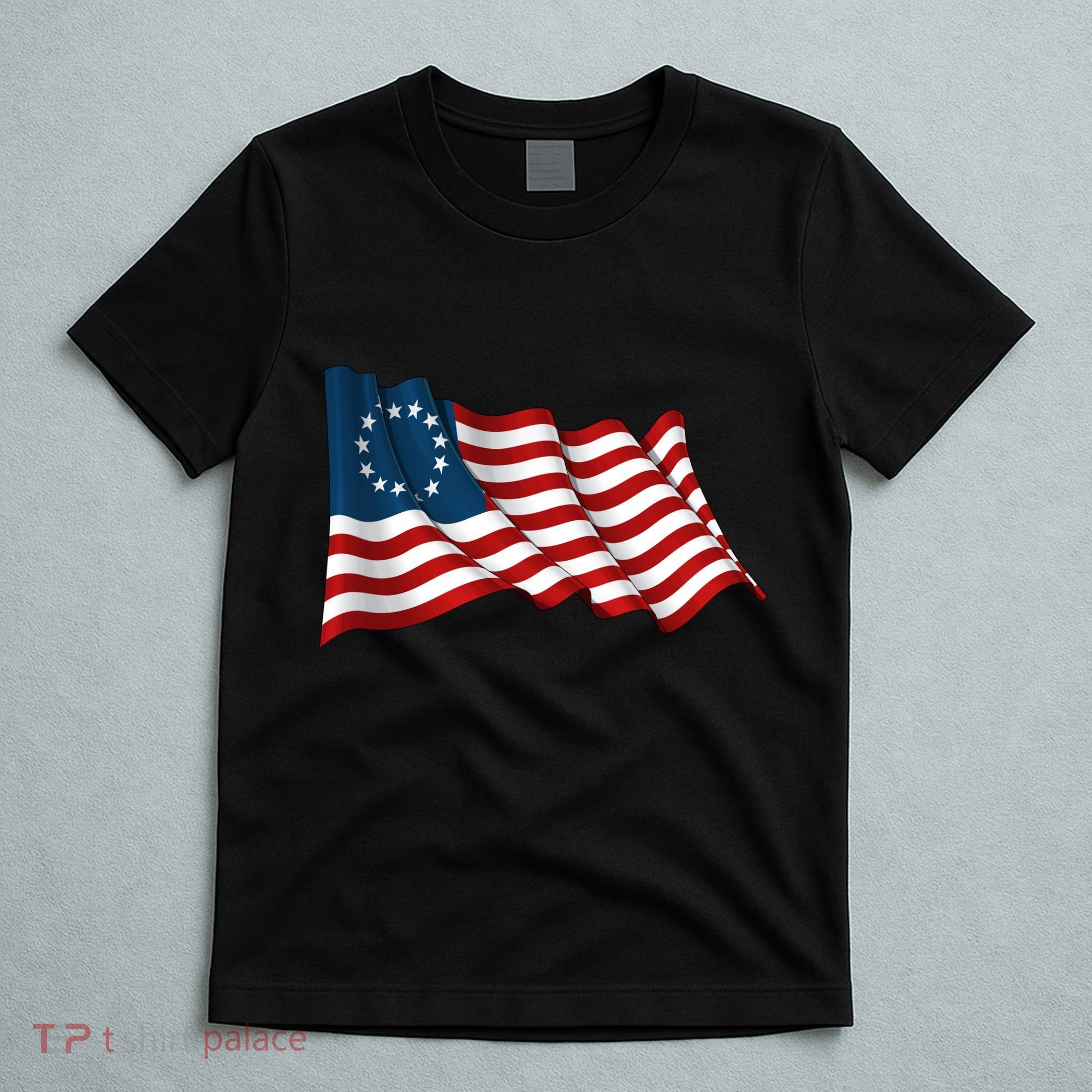 American Betsy Ross Waving Flag T-Shirt