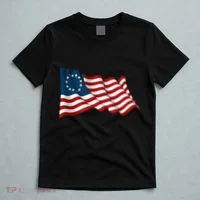 American Betsy Ross Waving Flag T-Shirt thumb 5