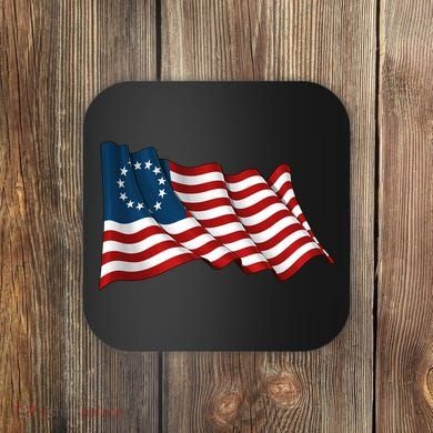 American Betsy Ross Waving Flag Coaster