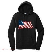 American Betsy Ross Waving Flag Women's Hoodie thumb 0
