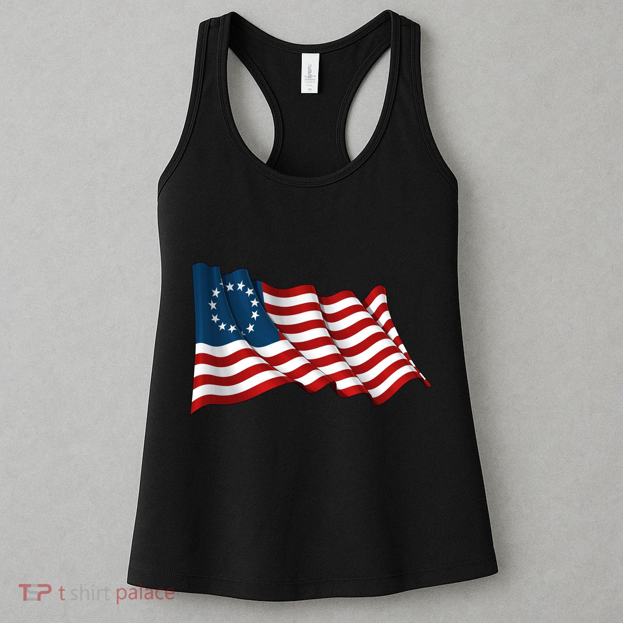 American Betsy Ross Waving Flag Women's Tank Top