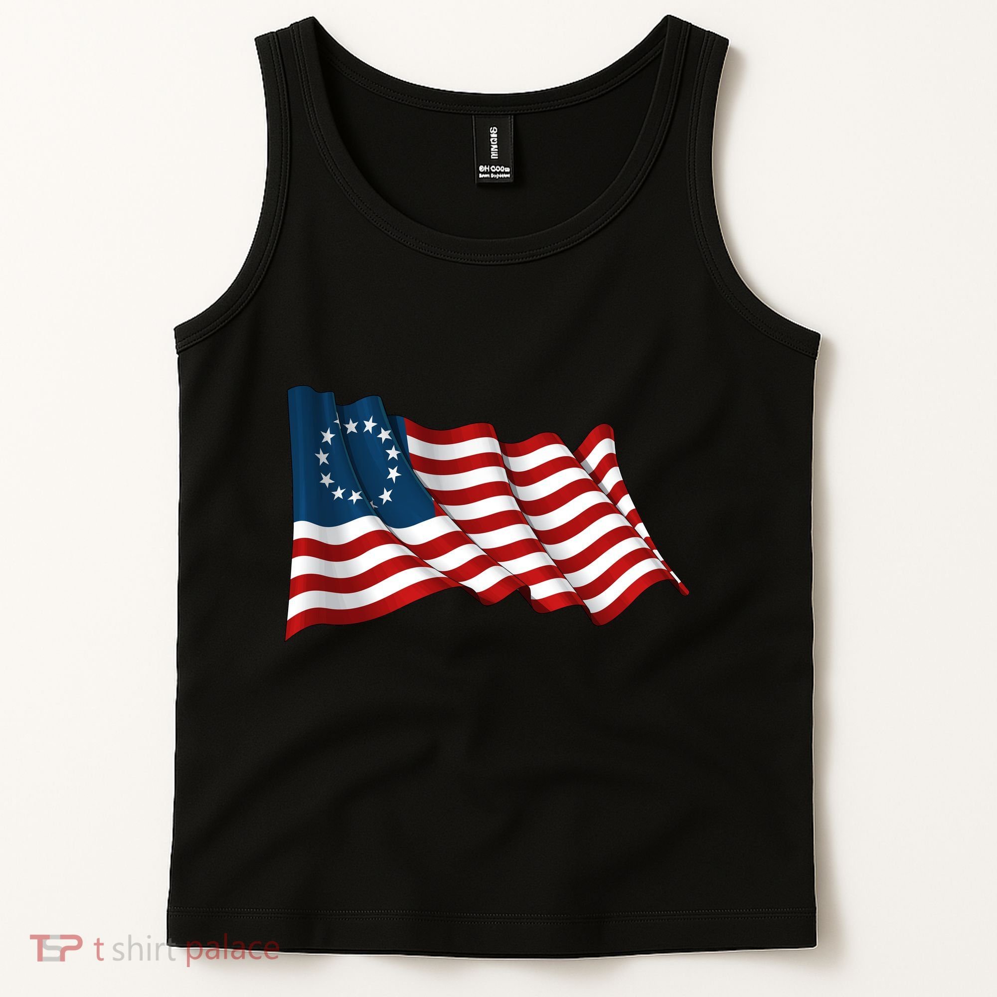 American Betsy Ross Waving Flag Tank Top