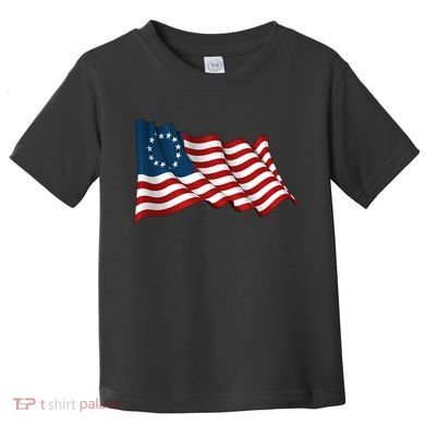 American Betsy Ross Waving Flag Toddler T-Shirt