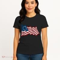 American Betsy Ross Waving Flag Women's T-Shirt thumb 4