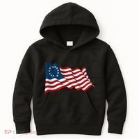 American Betsy Ross Waving Flag Kids Hoodie thumb 0