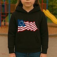 American Betsy Ross Waving Flag Kids Hoodie thumb 3