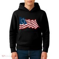 American Betsy Ross Waving Flag Kids Hoodie thumb 4