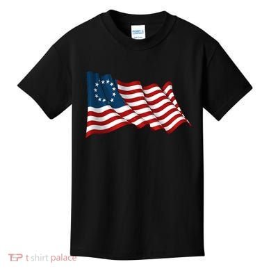 American Betsy Ross Waving Flag Kids T-Shirt
