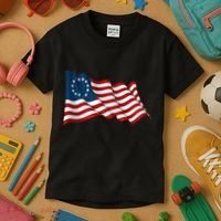 American Betsy Ross Waving Flag Kids T-Shirt thumb 3