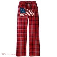 American Betsy Ross Waving Flag Women's Flannel Plaid Pajama Pants thumb 0