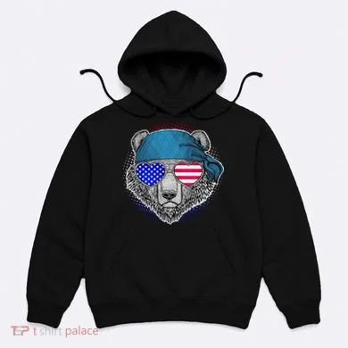 American Biker Bear Hoodie