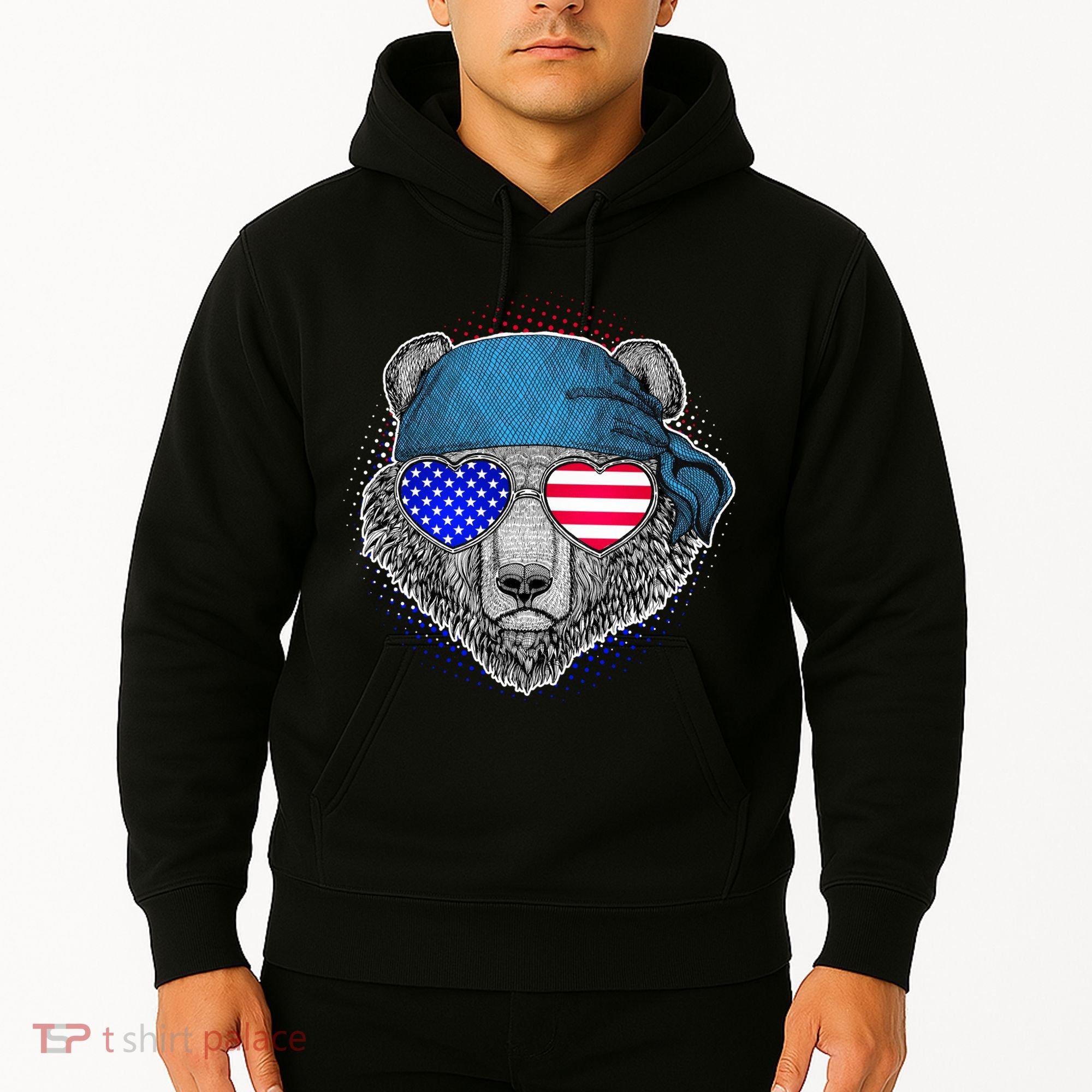 American Biker Bear Hoodie
