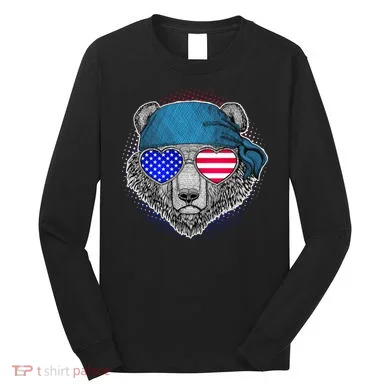American Biker Bear Long Sleeve Shirt