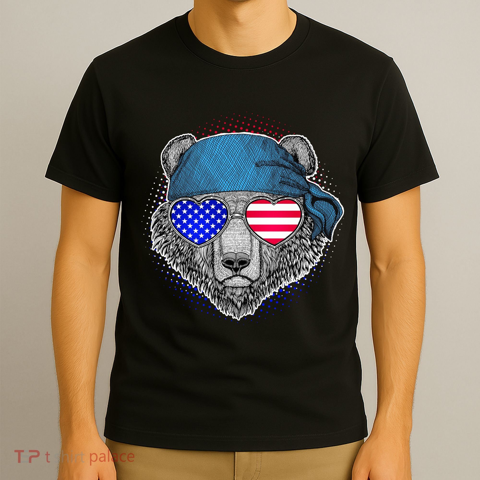 American Biker Bear T-Shirt