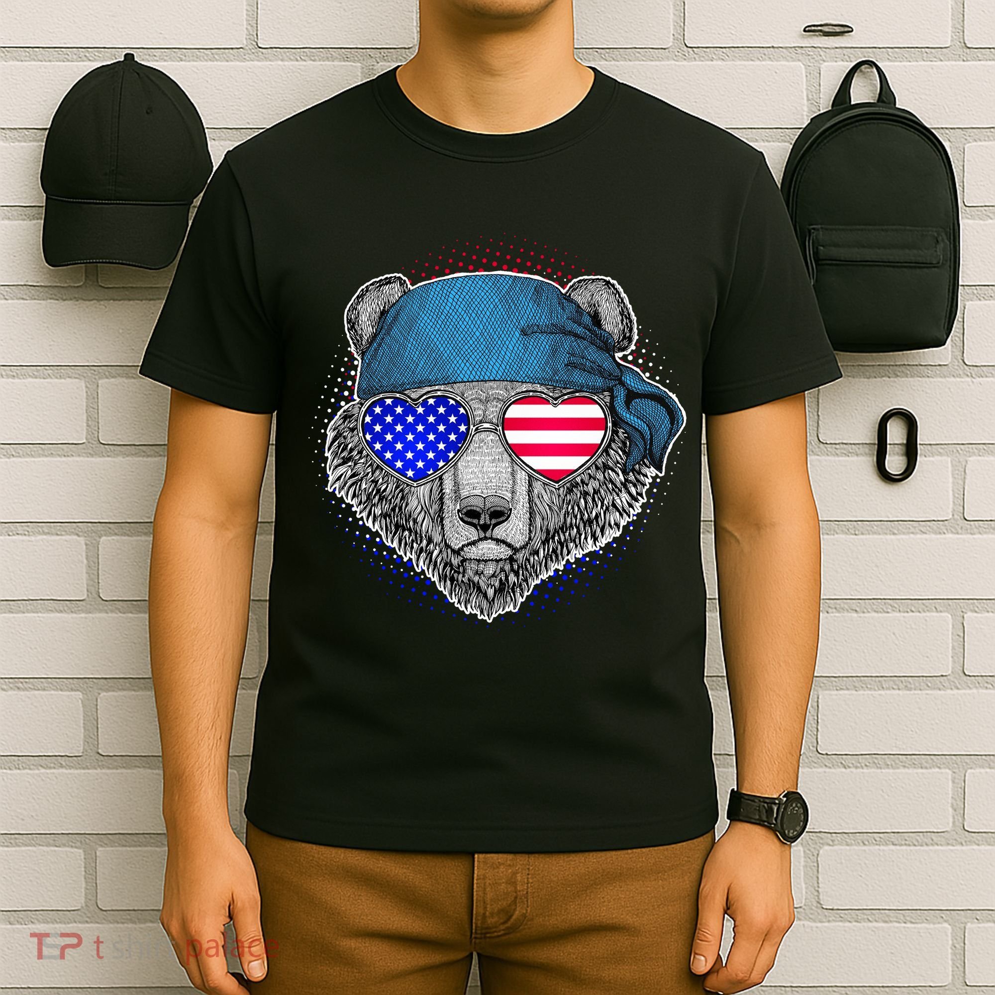 American Biker Bear T-Shirt