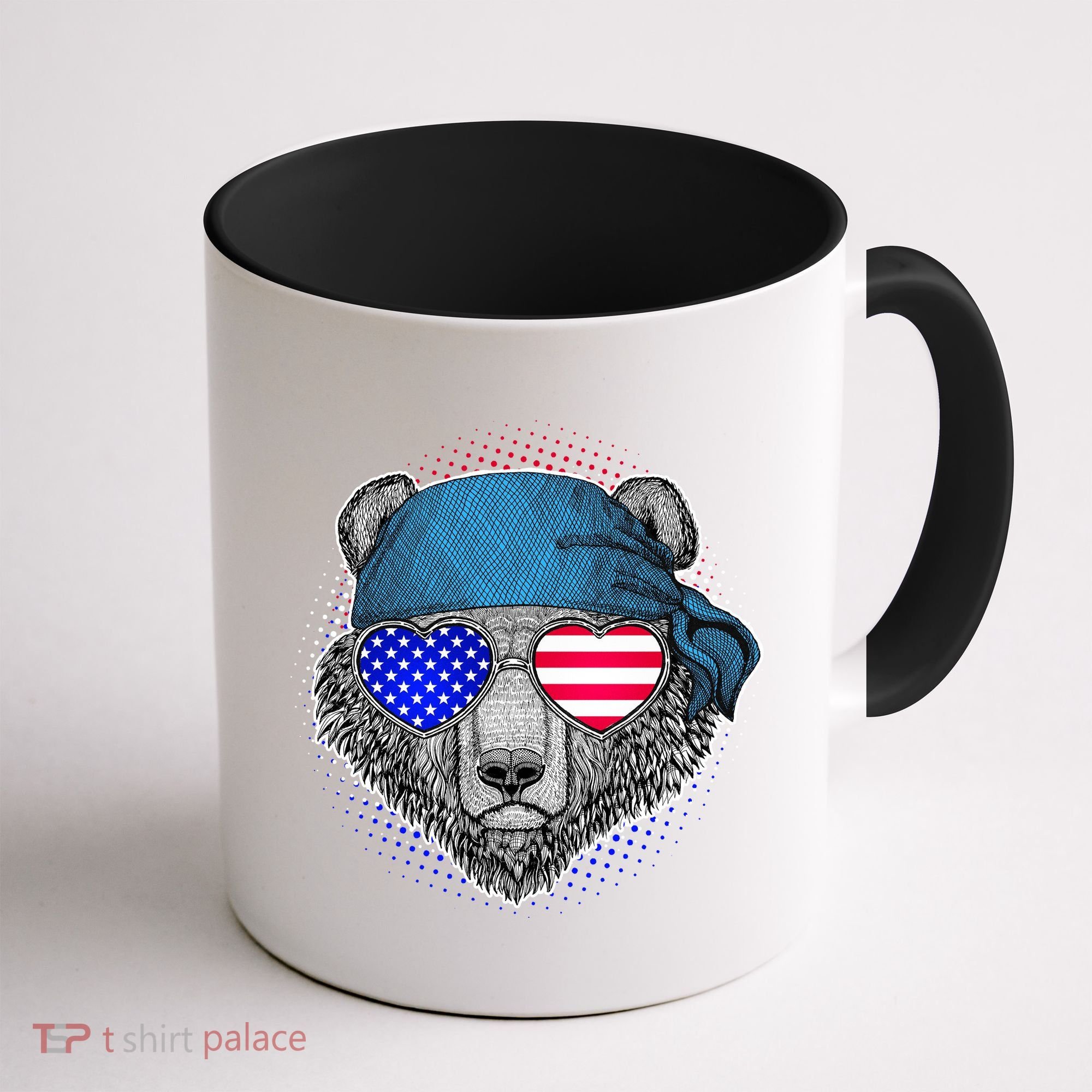 American Biker Bear Coffee Mug