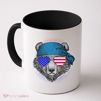 American Biker Bear Coffee Mug