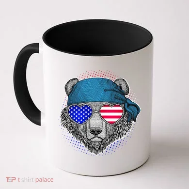 American Biker Bear Coffee Mug