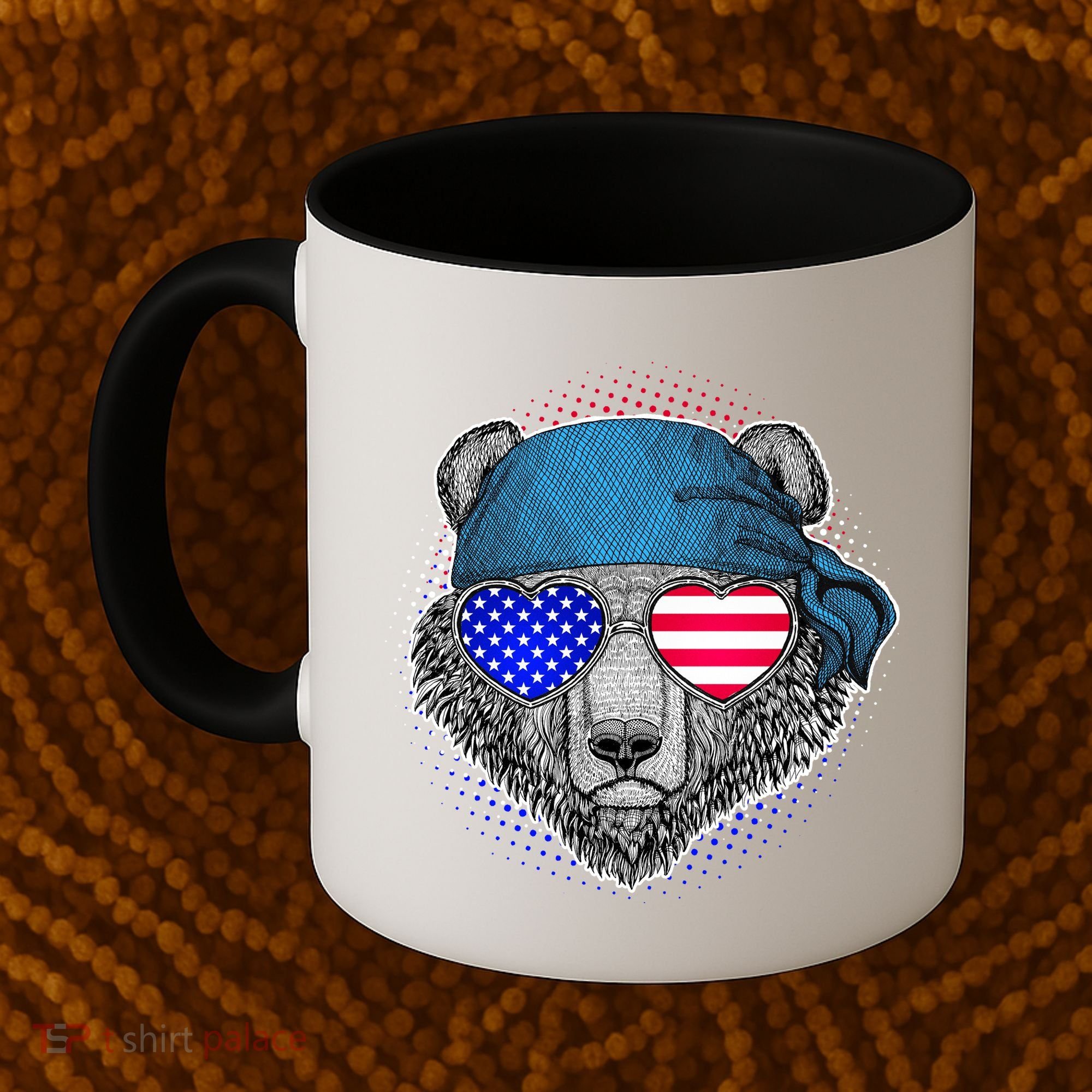 American Biker Bear Coffee Mug