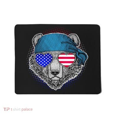 American Biker Bear Mousepad