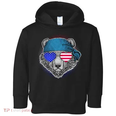 American Biker Bear Toddler Hoodie