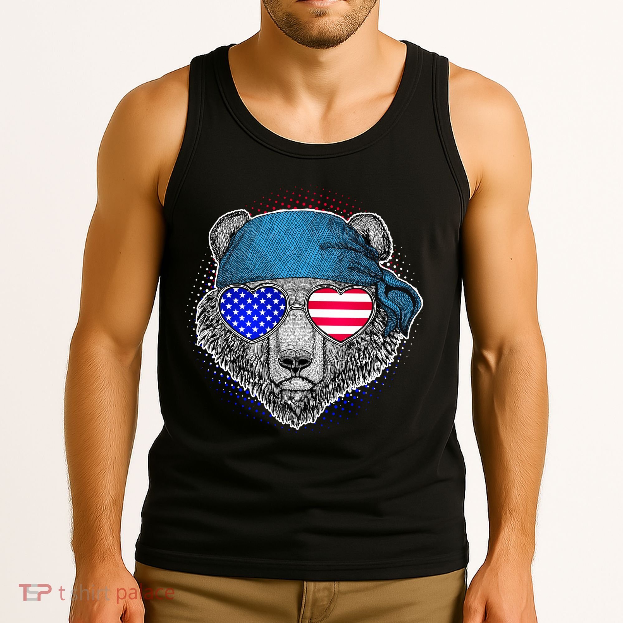 American Biker Bear Tank Top