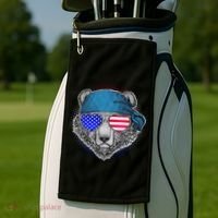 American Biker Bear Golf Towel thumb 2