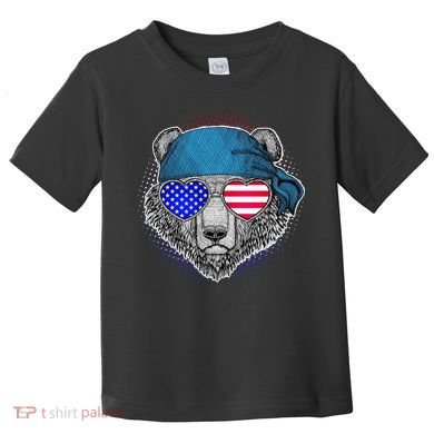 American Biker Bear Toddler T-Shirt