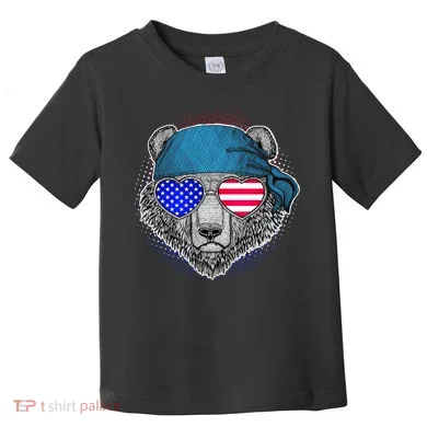 American Biker Bear Toddler T-Shirt