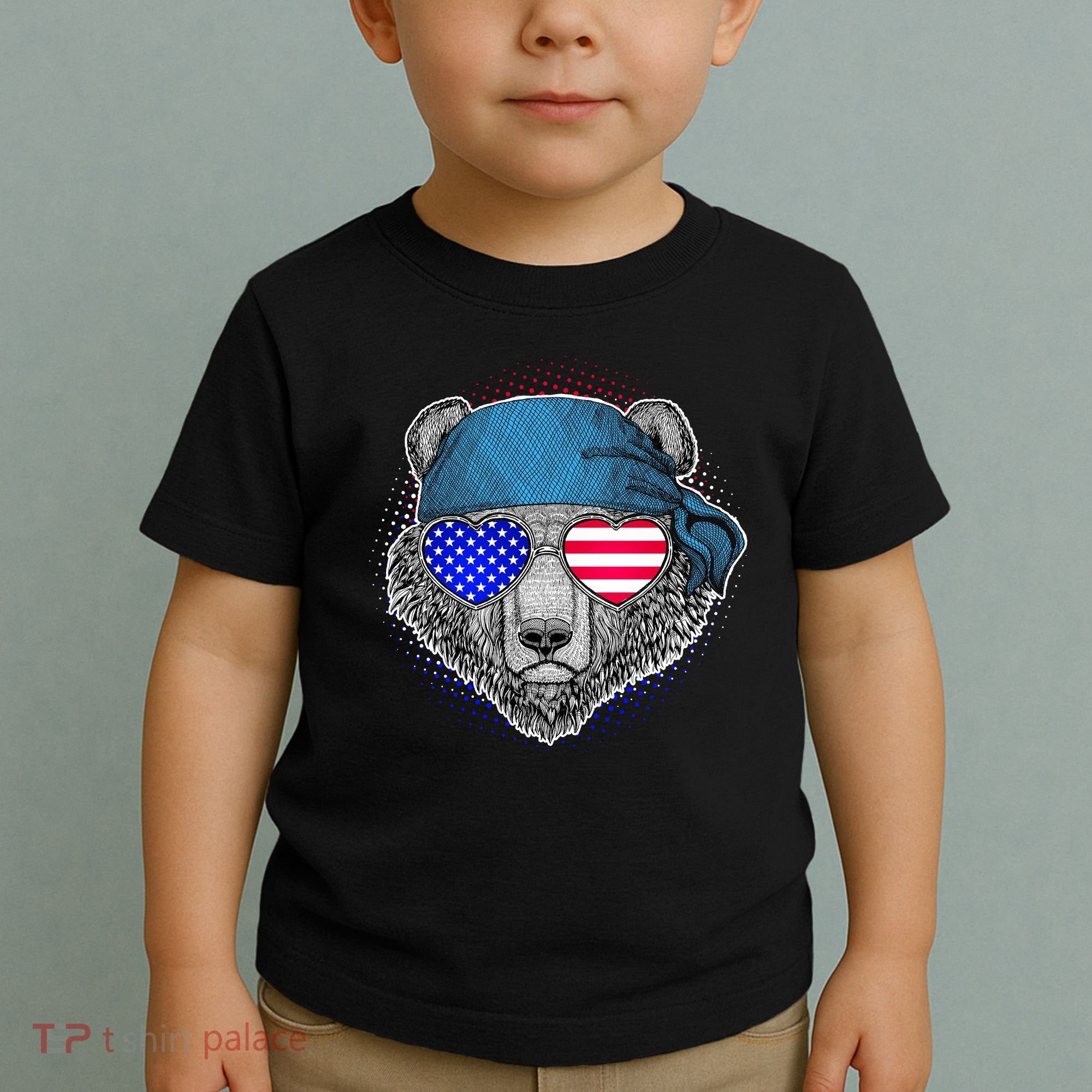 American Biker Bear Toddler T-Shirt