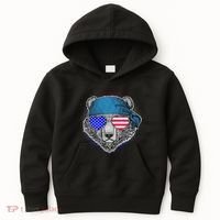 American Biker Bear Kids Hoodie thumb 0